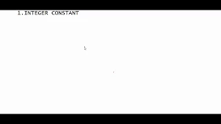 TOKENS CONSTANTS INTEGER CONSTANT