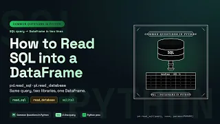 How to Read SQL into a DataFrame in Python Tutorial