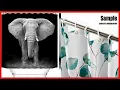 BEEBEE Elephant Shower Curtain for Bathroom Shower Curtain Set with Hooks Polyester Fabric