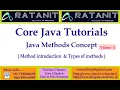 java methods introducton and Types of methods core java RATAN IT CLASS-1