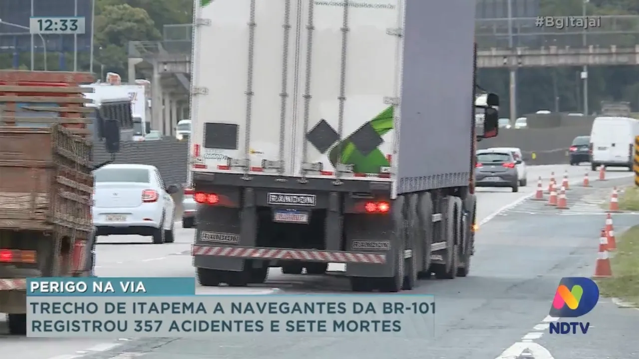 Trecho de Itapema a Navegantes da BR-101 registrou 357 acidentes e sete mortes em quatro meses