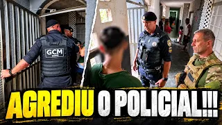 Suspeito dá pinote, AGRIDE policial e a situação fica TENSA! O que você faria no lugar do policial?