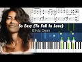 Olivia Dean - So Easy (To Fall in Love) - Piano Tutorial with Sheet Music