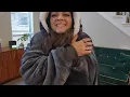 L AGRATY Oversized Wearable Blanket Hoodie Review Cozy Sherpa Fleece with Giant Pocket Grey