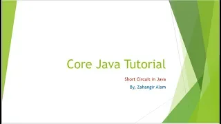 41 Core Java - Short Circuit with live coding Bangla Tutorial