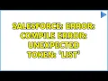 Salesforce Error Compile Error unexpected token List