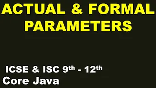 Actual Formal Parameters in Java Function in Java
