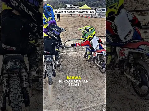 Aksi Sportivitas Pembalap Cilik Sebelum Mulai Latihan