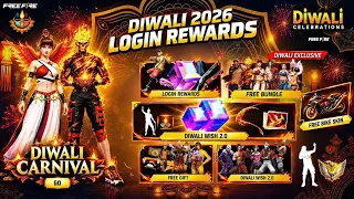 Diwali 2026 Free Rewards|🔥🥳Diwali Carnival, M1887 Skin Return | Free Fire New Event | Ff New Event