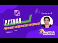 InfyTQ Series from Eazy Btech Python Programs Introduction Operators - part 1 Lecture-6