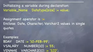 PL SQL Declaration Section