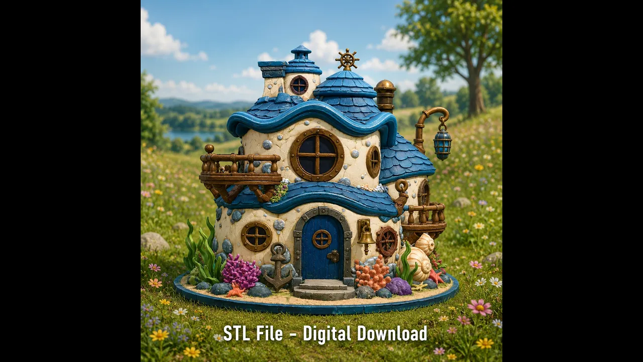 Seaside Fantasy Cottage STL File for 3D Print video thumbnail