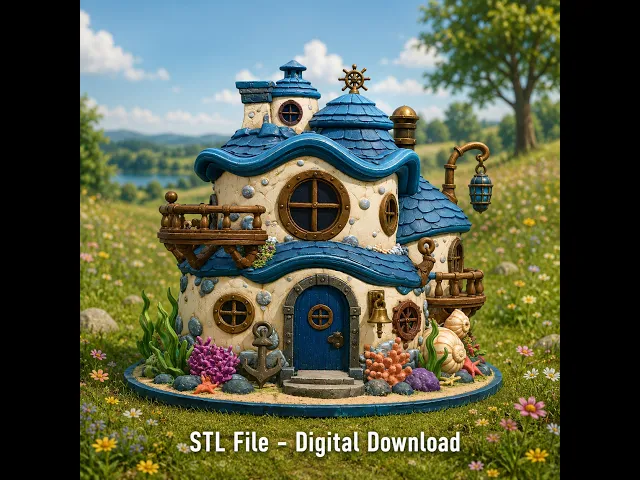 Seaside Fantasy Cottage STL File for 3D Print video thumbnail