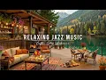 Download Lagu Smooth Jazz Music at Cozy Porch Ambience ☕ Relaxing Jazz Instrumental Music \u0026 Crackling Fireplace