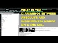 ABSOLUTE AND INCREMENTAL MODES ON A CNC MILL