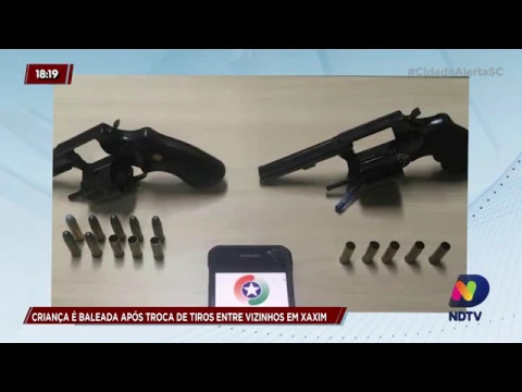 Criança é baleada em Xaxim, após troca de tiros entre vizinhos