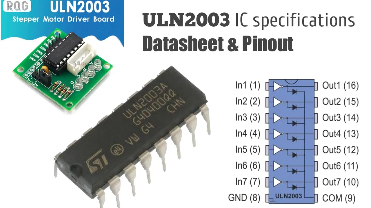 What Is ULN2003 IC? ULN2003A Datasheet & Specifications / ULN2003 Motor Driver