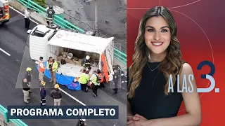 19 trabajadores heridos por volcadura de camión | A Las Tres con Noelia Jiménez: 24 de agosto 2026
