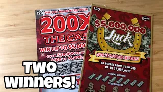Two Winners 2 x 20 Florida Lottery Scratch Tickets