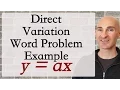 Direct Variation Word Problem Example