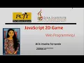 JavaScript 2D Game Development JAVA INSTITUTE W N Imasha Fernando