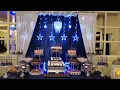 Starry Theme w Silver Navy Accent Circle Side Table