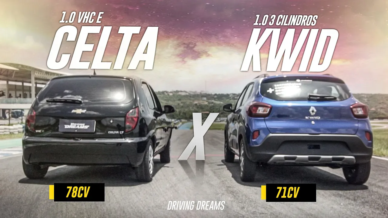 Aceleramos! Renault Kwid VS GM Celta 1.0 VHC E na arrancada! Qual o 1.0 mais rápido? 232