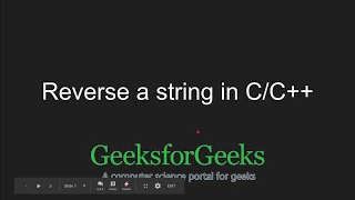 Reverse a string in GeeksforGeeks