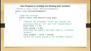 Java Program to Multiply Two Floating Point Numbers Java Programming SSCBE