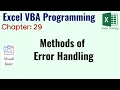 Error handling in VBA Excel VBA Programming Chapter 29