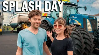 READY OR NOT! OUR BOAT IS GOING IN THE WATER.