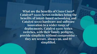 Get The Cisco Catalyst 9200 Series Switch Marci Network Hardware