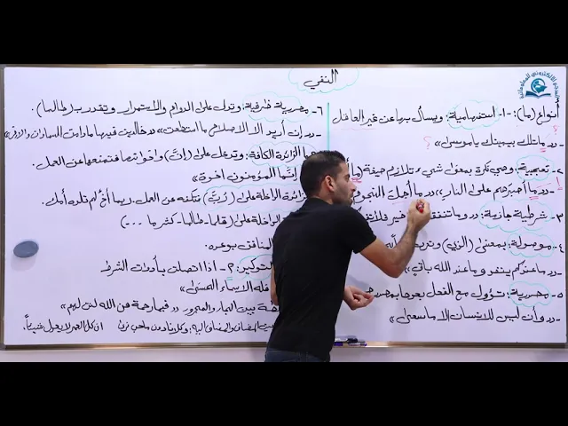 ⁣مادة اللغة العربية للصف السادس الاعدادي: (ما) الداخلة على الجملة الفعلية (غير عاملة)