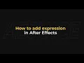 How to Add Expression in After Effects - AEjuice Tutorials