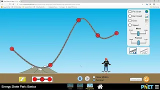 How to use the Phet Skatepark energy simulator