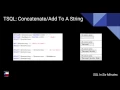 TSQL How To Concatenate A String