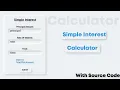 Simple Interest Calculator in Javascript Html Simple Interest Calculator