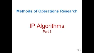 MEIE3271 Methods of OR - 05 IP Algorithms 003
