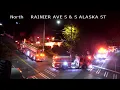 Traffic Cam Seattle firefighters battle funeral home arson fire