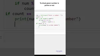 To check given number is prime or not in python python for beginners