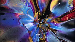 can one blow really create a flower stunning acrylic pour painting
