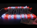 RGB C6 Christmas String Lights with Remote Control on White Wire