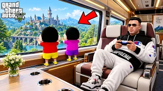 Franklin Took Shinchan & Himawari On a LUXURY BUS Picnic in GTA 5 | JSS GAMER