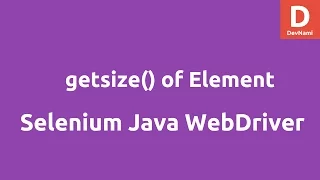 getSize of Element using Selenium WebDriver