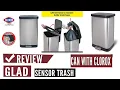 Glad Stainless Steel Step Trash Can with Clorox Odor Protection Large Metal Kitchen Garbage Bin wit