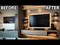 DIY Floating Media Console With Built-In Lighting
