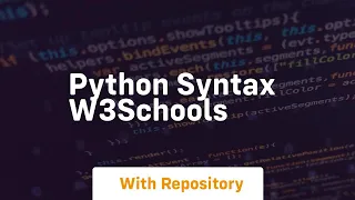 python syntax w3schools