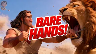 samson and the lion bare hands battle bible stories for kids
