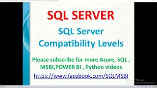 SQL Compatibility Level Checks Compatibility issues in SQL Change Compatibility Level in SQL