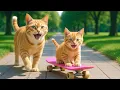 Download Lagu Mama Cat Helps Kitten Learn to Skateboard the Right Way—with a Real Puppy Coach! 🐾❤️🛹